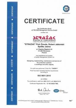 Certificate TUV 2021-2024